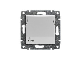 VENA Gniazdo bryzgoszczelne pojedyncze z uziemieniem z przesłoną torów prądowych bez ramki IP44 biały 510439 KOS