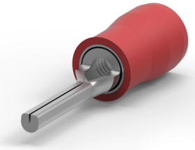 Insulated pin cable lug, 0.25-1.6 mm², AWG 22 to 16, 1.8 mm, red, 165142