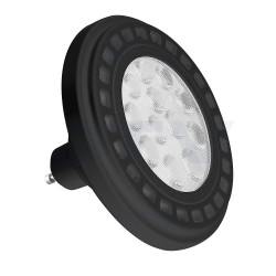 Żarówka LED 12W ES111 GU10 950lm biała ciepła z diodami power z czarnym aluminiowym radiatorem i przeźroczystą szybką GTV LD-ES1