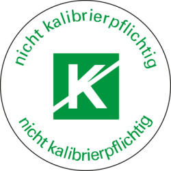 Information sign, text: &quot;nicht kalibrierpflichtig&quot;, Ø 20 mm, 2-1768036-1