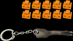 Blocker kit, orange, for RJ45 socket, BS08-01035