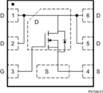 30-V, N channel NexFET™ power MOSFET, single SON 2 mm x 2 mm, 32 mOhm | DQK | 6 | -55 to 150