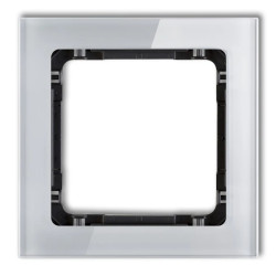 DECO Ramka pojedyncza - efekt szkła (ramka: szara spód: czarny) szary 15-12-DRS-1