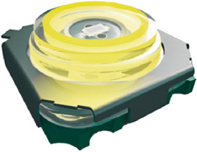 Short-stroke pushbutton, 1 Form A (N/O), 50 mA/28 V, illuminated, yellow, actuator (transparent), 4 N, SMD, 3006.2111