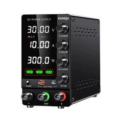 Zasilacz regulowany KUAIQU SPS-C3010S 30V 10A Precyzyjny regulator Wyświetlacz LED Niskie tętnienia Porty USB-A USB-C Sprzęt do