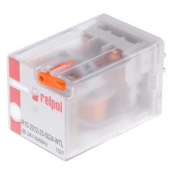 Przekaźnik mocy 24V ac DPDT Relpol 2.8W, Wciskane 75Ω Wciskane