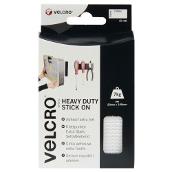 VELCRO&#xAE; Brand VEL-EC60240 Heavy Duty Stick On Strips 50x100mm White PK2