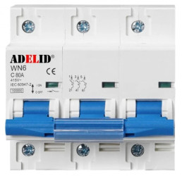 Wyłącznik nadprądowy 3P C 80A 6kA AC WN6 3P C80A