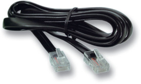 Telephone cable, RJ12 plug, straight to RJ45 plug, straight, 15 m, black, K2406SW.15