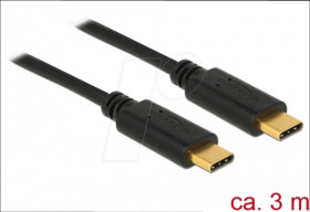 83867 Delock cable USB 2.0 C male &gt; C male 3A 3 m