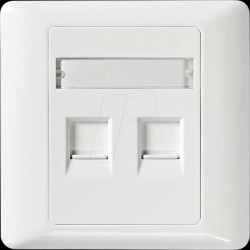 CCGP89760WT Empty socket with front panel for 2x Keystone module