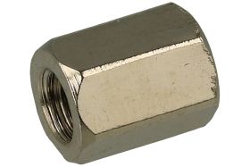 Dystans; DMM3WW6; M3; wewnętrzny/wewnętrzny; 6mm; 6mm; 5mm; tulejka dystansowa gwintowana; sześciokątna; mosiądz niklowany; KLS;