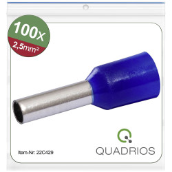 Quadrios 22C429 Ferrule 2.5 mm&#xB2; Blue Set Insulated Wire End Sleeves