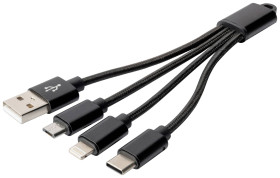 kabel do ładowania Digitus DIGITUS - 3-in-1 Ladekabel DB-300160-002-S, 0.15 m