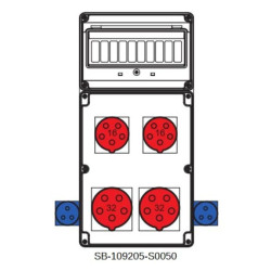 Rozdzielnica 2x5x32A 2x5x16A 2x3x16A INA=32A IP54 SB-109205-S0050-54