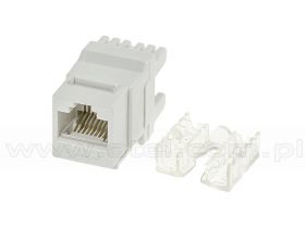 Gniazdo keystone, 8p8c (RJ-45), nieekranowane, kat. 6, typu Krone zaciskane z tyłu, białe