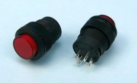PBS-13BR 1,0A/250V RED PRZYCISK ZWIERN