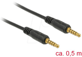 85695 Stereo Jack Cable 3.5 mm 5 pin male &gt; male 0.5 m black