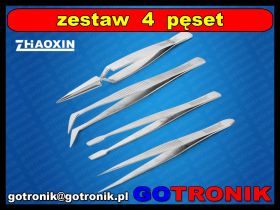 Zestaw 4 pęset antymagnetycznych Zhaoxin