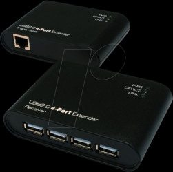 EX-1445 USB 2.0 hub, 4-port, extender, Cat. 5/6, 50 m