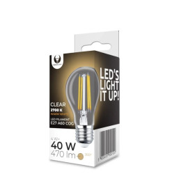 Żarówka LED Filament E27 A60 4W 230V 2700K 470lm COG przezroczysta Forever Light