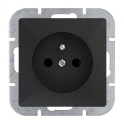 Gniazdo pojedyncze p/t 2P+Z Pearl, 16A, 250V, PT-16P, czarny,OR-OE-7705/B