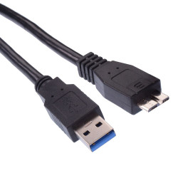 Black 5m USB 3.0 Male to Micro USB Cable Lead