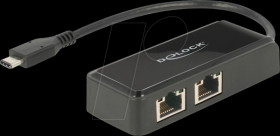 63927 Adapter USB-C male > 2 x Gigabit LAN