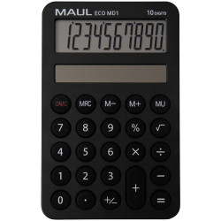 Maul 7275090 Eco Md 1 Pocket Calculator Black 10 Digit Solar Powered 76X120X13