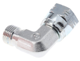 Hydrauliczne kolanko gwintowane, Stal, Powlekane cynkiem, G 1/4 męskie - G 1/4 żeńskie, 350 bar