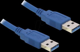 82534 USB3 cable,SUPER-SPEED,A plug>A plug 1.0m,blue