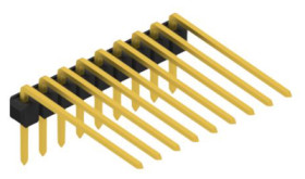 Pin header, 9 pole, pitch 2.54 mm, angled, black, SL31829G