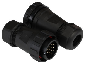 Przemysłowe złącza okrągłe 12, 12-pinowe SY29 Kabel, Układ szeregowy Wtyczka, gniazdo RS PRO