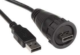 Kabel USB Złącze A USB A Złącze B USB A dł. 2.1m Przewód USB USB 2.0 kolor: Czarny