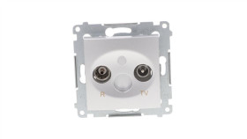 Simon 54 Gniazdo Antenowe Rd/Tv Końcowe Separowane Srebrny Mat Dak.01/43