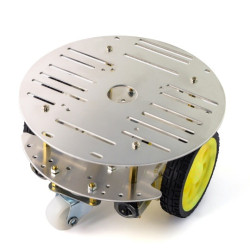 Chassis Round 2WD - 2-kołowe podwozie robota z napędem - aluminiowe - szare