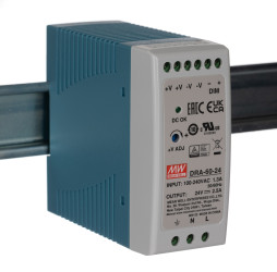 Zasilacz szyny DIN U wy 24V dc I wy 2.5A U we 90 → 264 V ac / 120 →370V dc MEAN WELL 60W impulsowy