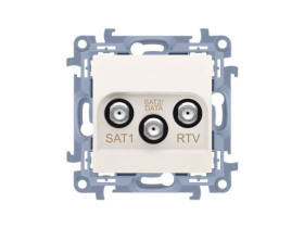 SIMON 10 Gniazdo antenowe satelitarne podwójne SAT-SAT-RTV (moduł) 1x wejście: 5 MHz-24 GHz krem CASK2F.01/41 KONTAKT SIMON