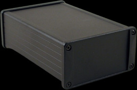 Aluminum enclosure, (L x W x H) 160 x 104 x 55 mm, black (RAL 9005), IP65, 1457N1601BK