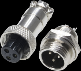 Jack/panel socket, 3 pole, solder connection, straight, GX1203PP