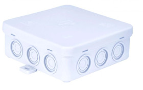 Puszka n/t hermetyczna z dławicą zintegrowaną 100x100x39mm IP54 biała N7 83007006