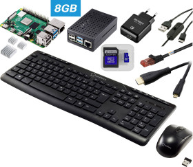 TRU COMPONENTS Pro Set Raspberry Pi® 5 model B 8 GB 2.4 GHz zaw. zasilacz, zaw. obudowę, zaw. radiator, zaw. kabel HDMI,