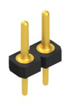 Pin header, 2 pole, pitch 2.54 mm, straight, black, 10043725