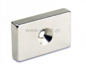 Magnes neodymowy kwadrat; 19x19x5mm; otwór