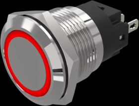 Signal light, 12 V (AC), 12 V (DC), red, Mounting Ø 19 mm, LED number: 1, 82-5551.0113