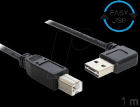 83374 EASY-USB 2.0 A plug angled > B plug, 1 m