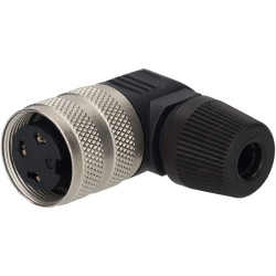 Binder 09-0136-70-03 Female 4-6mm Angled Cable Mnt 3 Pin with Solder Termination