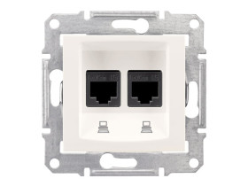 SEDNA Gniazdo komputerowe podwójne 2xRJ45 kat.6 STP krem SDN5000123 SCHNEIDER ELECTRIC