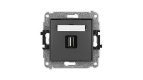 Icon Mechanizm Gniazda Pojedynczego Usb A-A 2.0 Grafitowy Mat 28Igusb-1