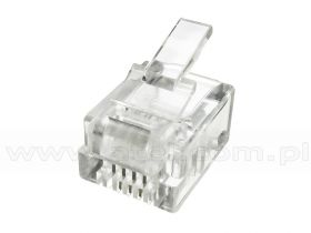Wtyk RJ-11 (6p4c) na przewód płaski, linkę